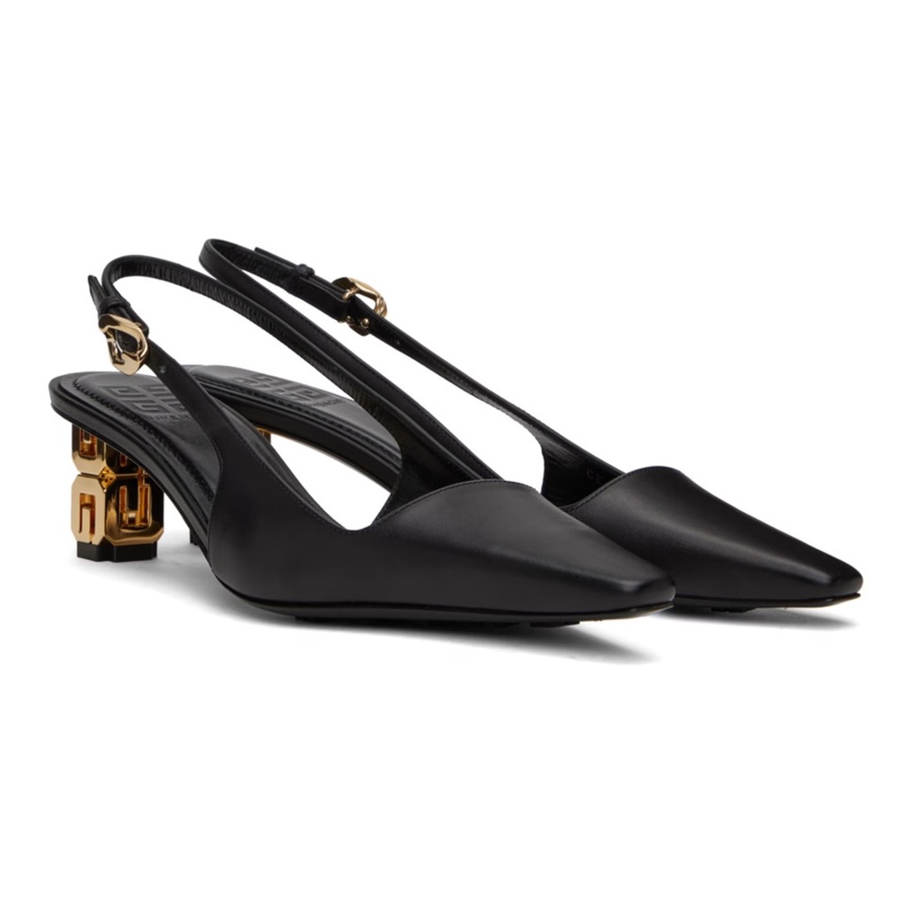 GIVENCHY | Black G Cube Slingback Heels - Picture 4 of 13